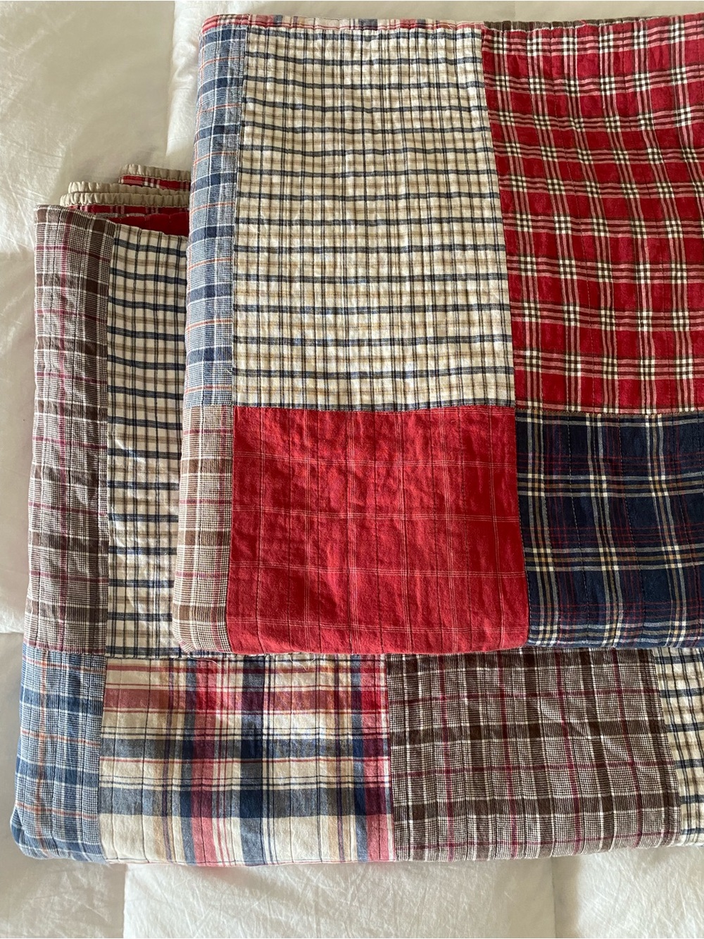 Nautica Madras King Cotton Patchwork Quilts - Set of 2 - Americana